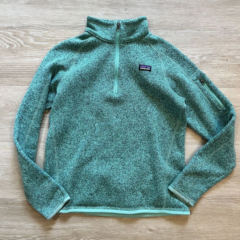 Patagonia Better Sweater Girls 1/4 Zip Green-Size XXL (16-18)